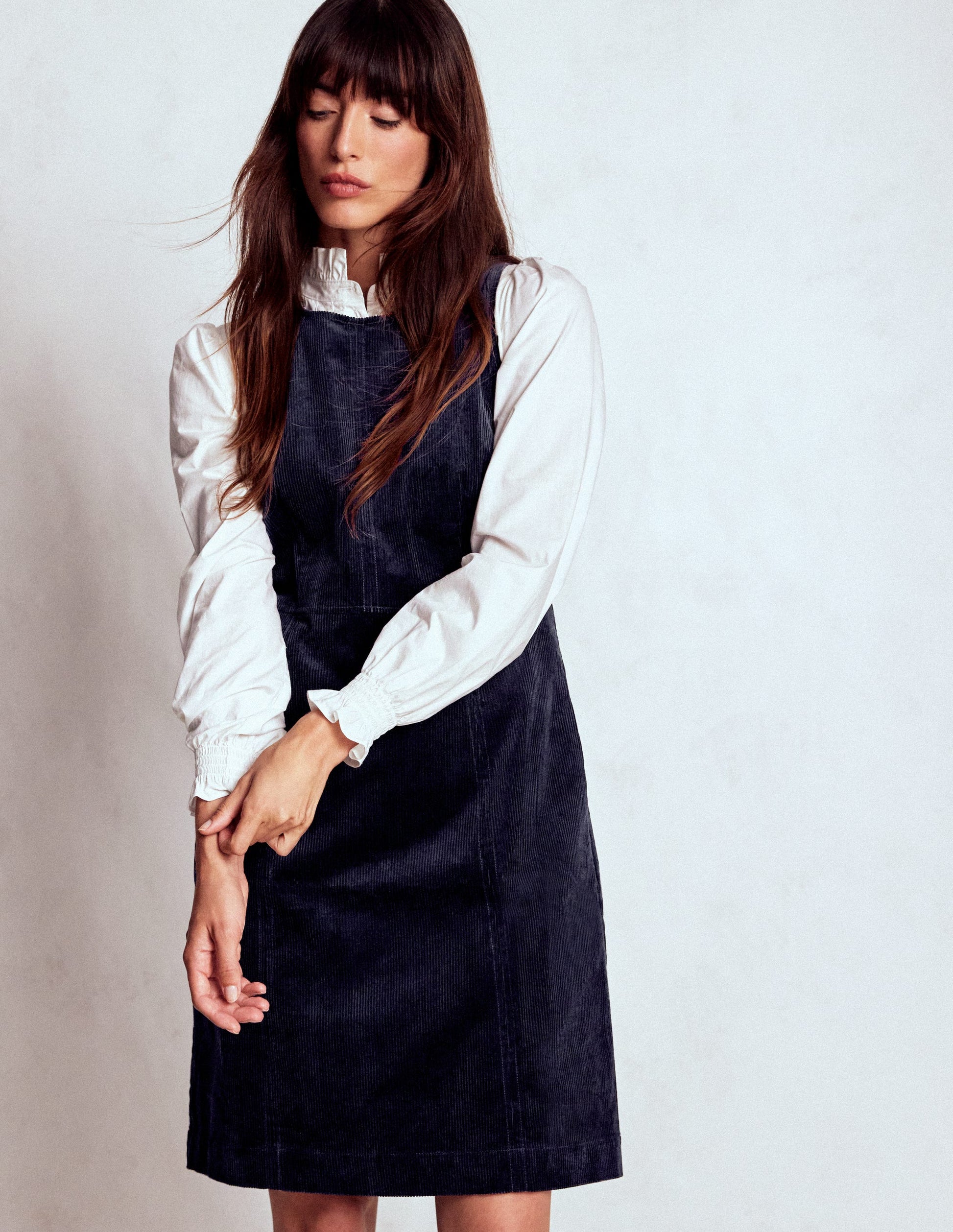 Annie Cord Shift Dress-Navy | Boden USA Annie Cord Shift Dress-Navy | Boden USA
