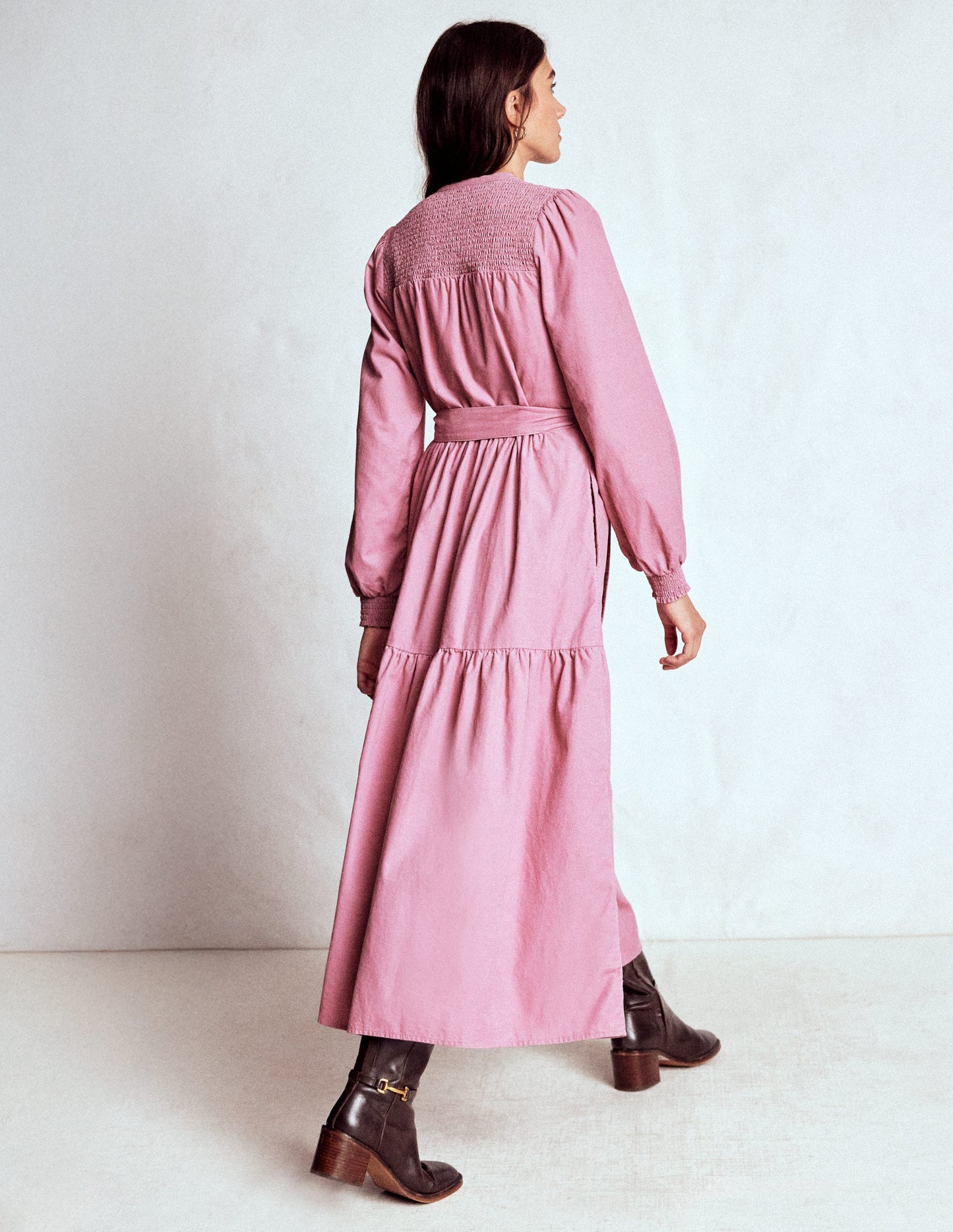 Cecily Cord Midi Dress-Pink Haze