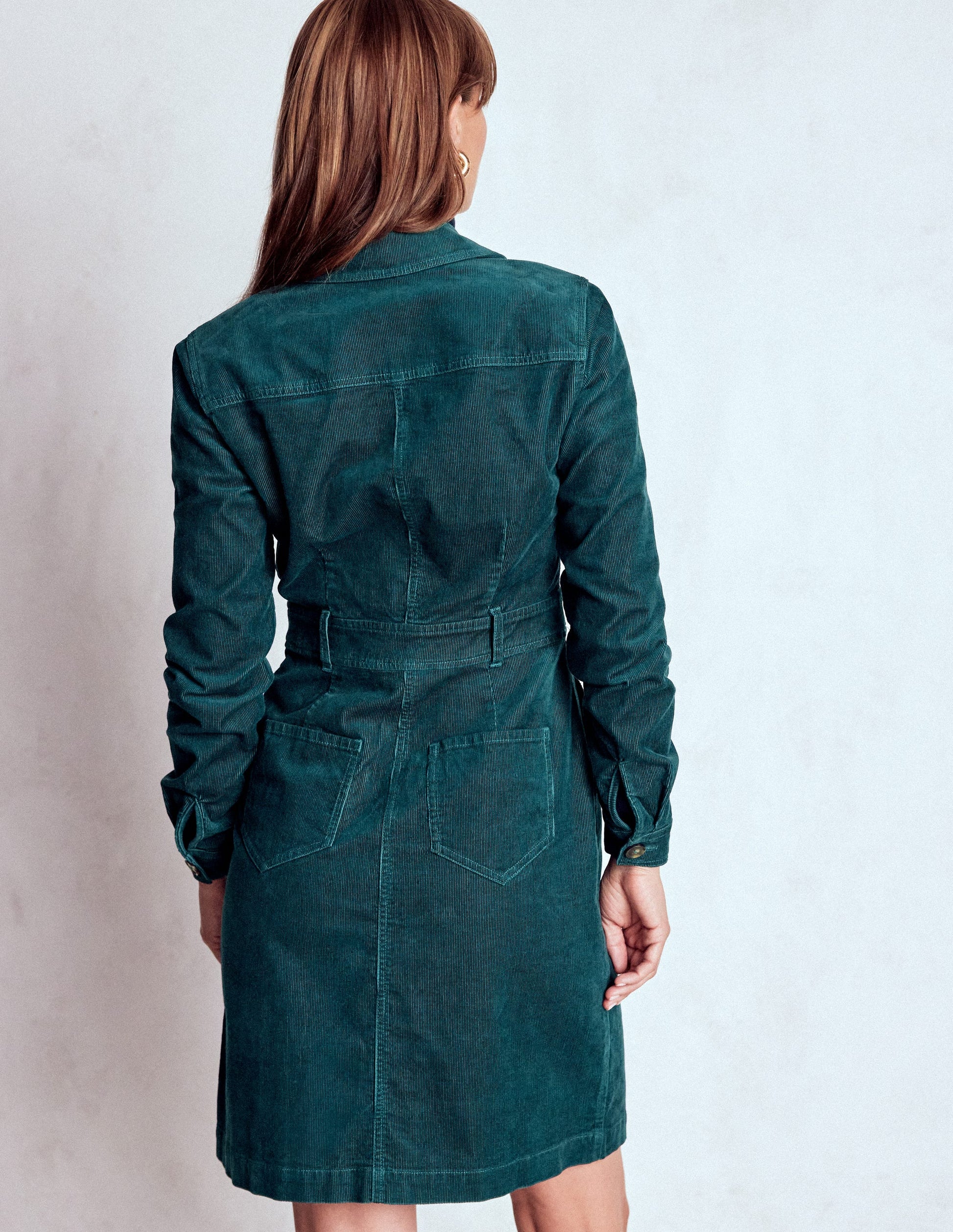Amanda Cord Short Dress-Midnight Teal | Boden USA Amanda Cord Short Dress-Midnight Teal | Boden USA
