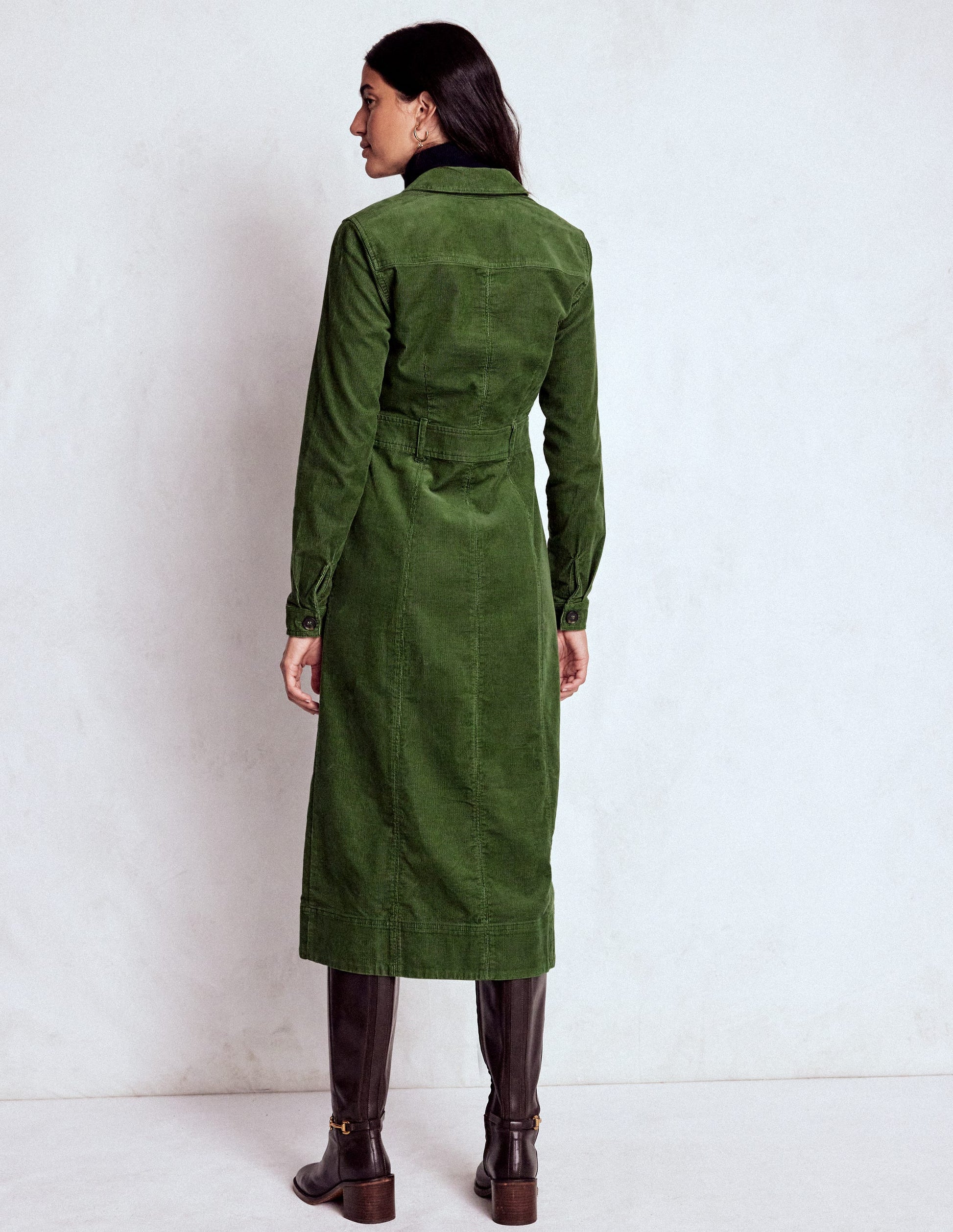 Amanda Cord Midi Dress-Fern-3