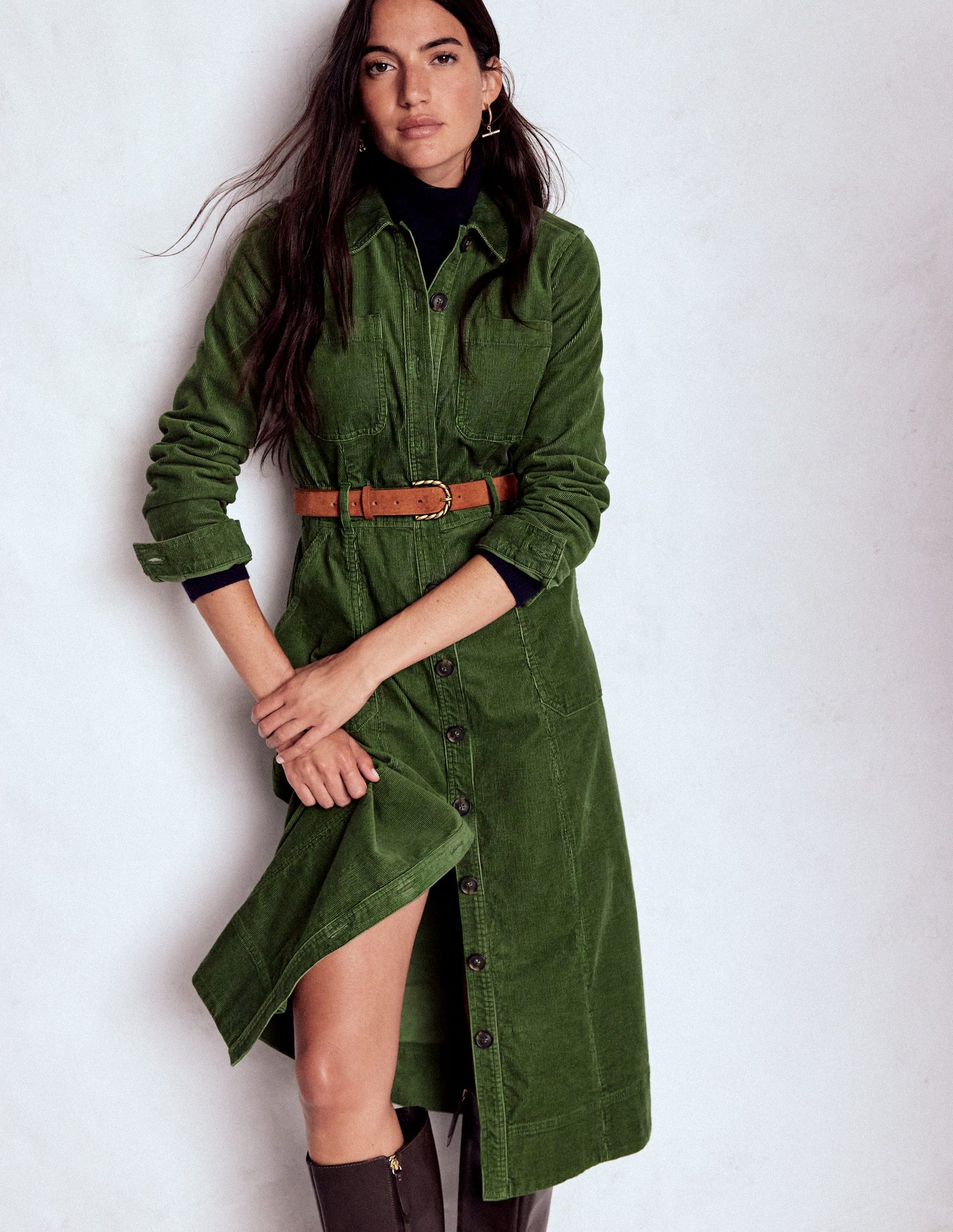 cord midi shirt dress Burgundy Cord Midi Shirt Dress Long Sleeve
