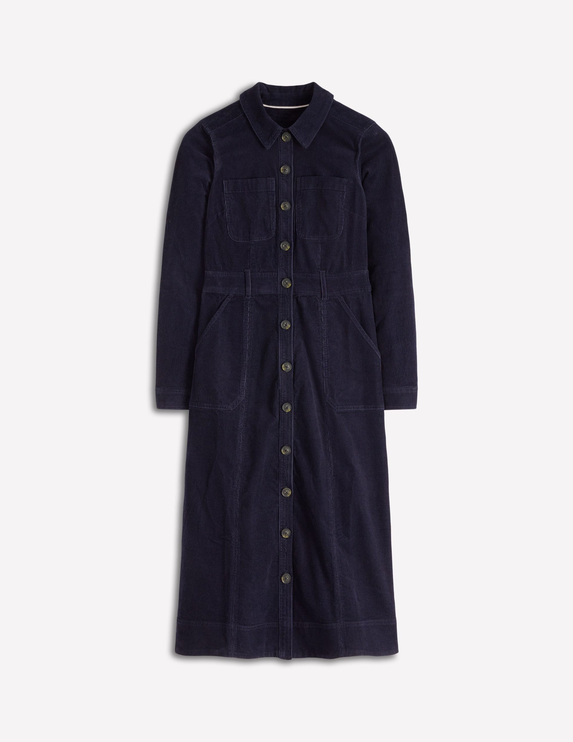 Amanda Cord Midi Dress-Navy | Boden USA Amanda Cord Midi Dress-Navy | Boden USA