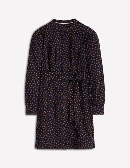 Bre Cord Short Dress-French Navy, Painted Dot-5