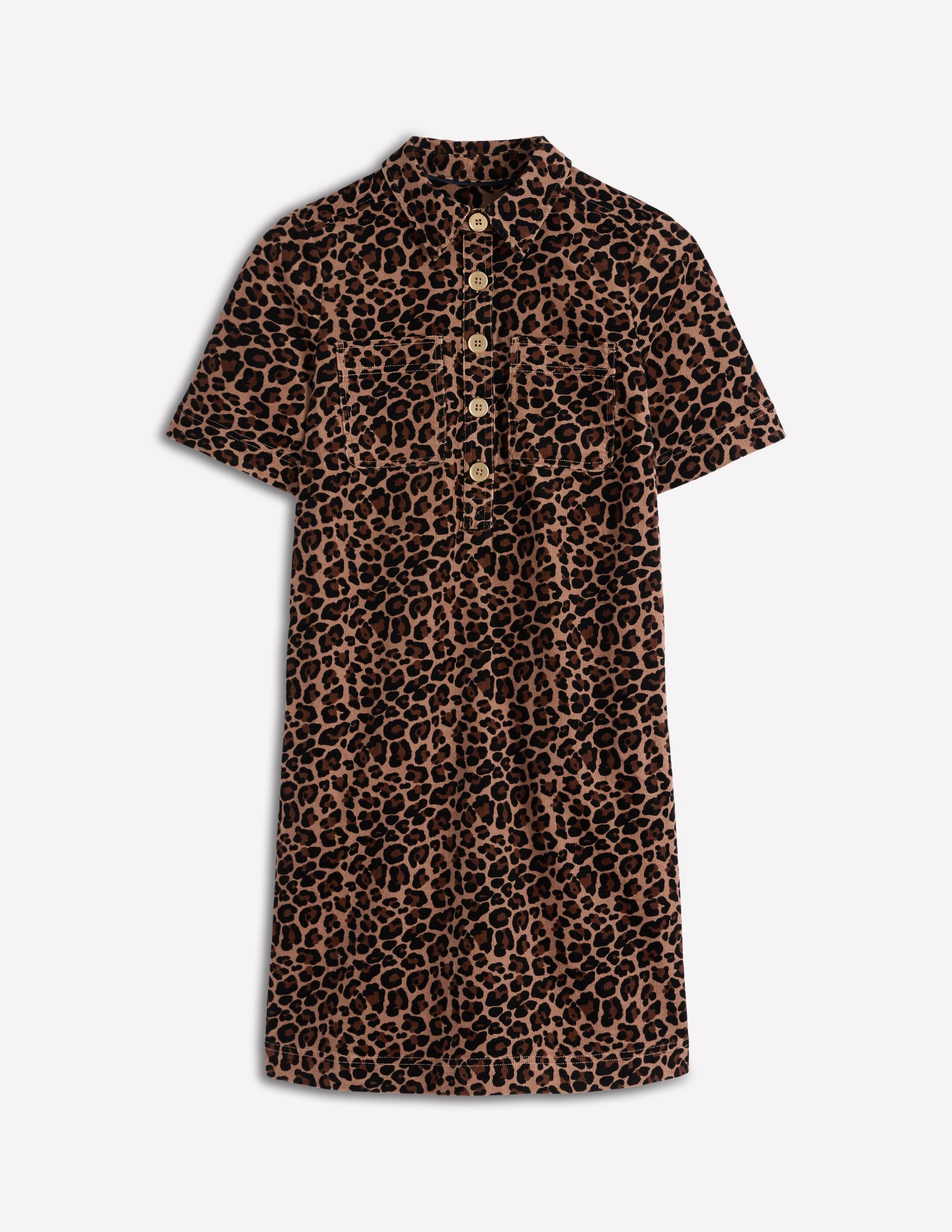 Zia Cord Pocket Shirt Dress-Multi, Cheetah Pop | Boden USA