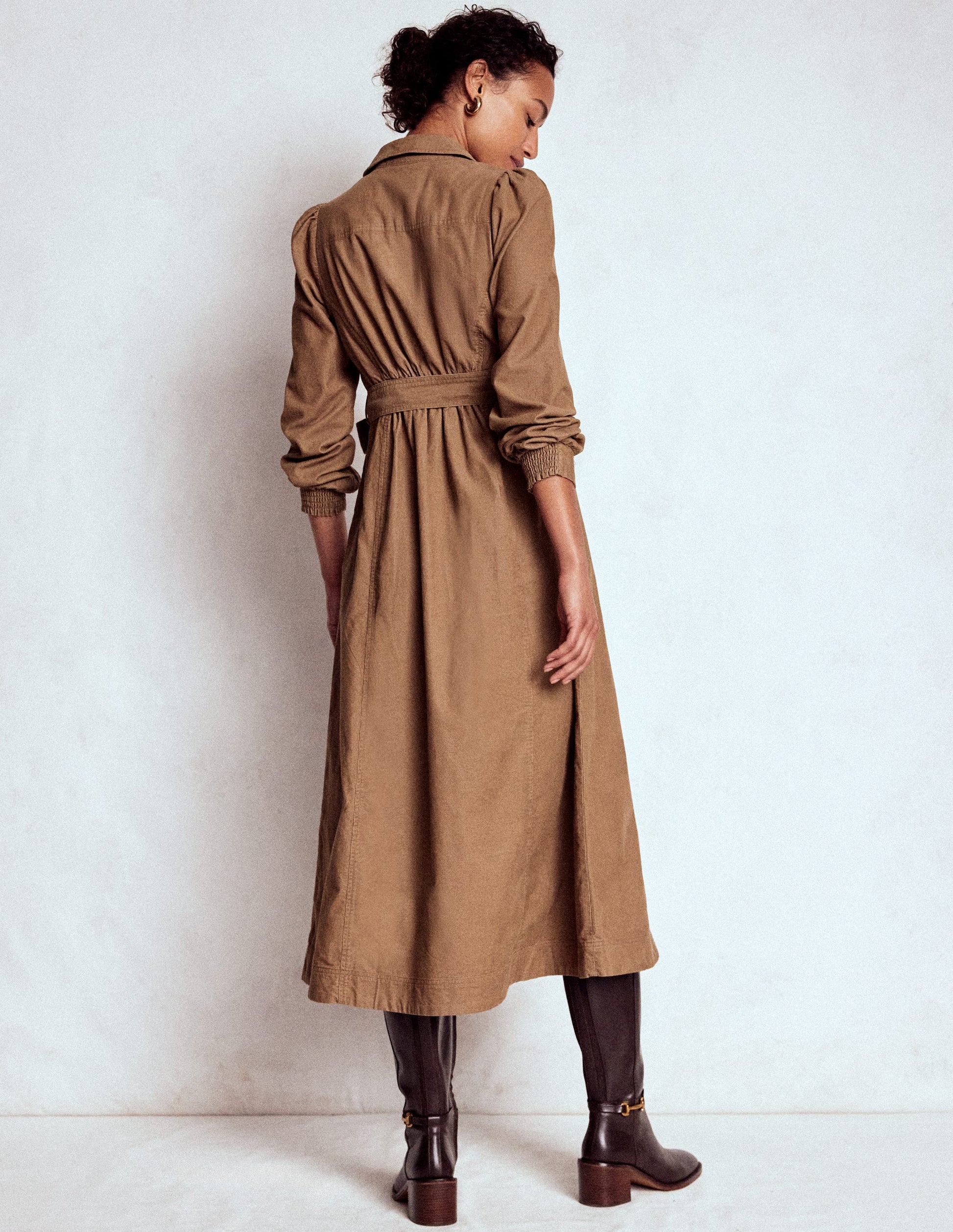 Adelaide Zip Cord Midi Dress-Latte | Boden USA Adelaide Zip Cord Midi Dress-Latte | Boden USA