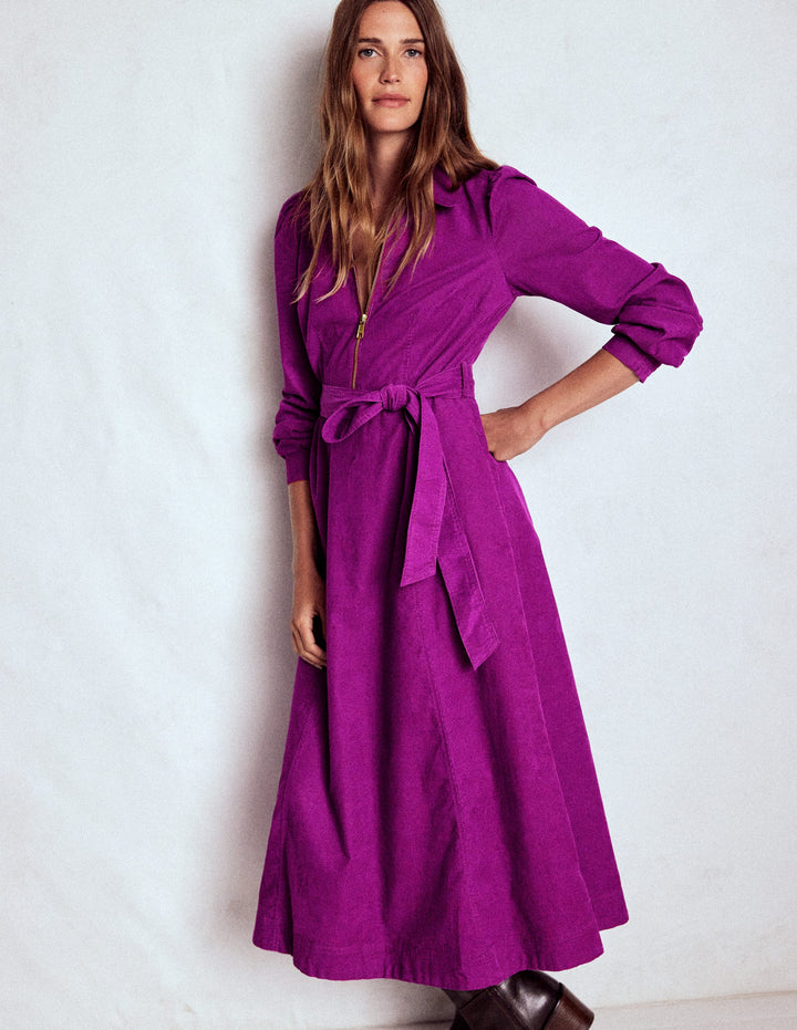 Adelaide Zip Cord Midi Dress-Regal Purple