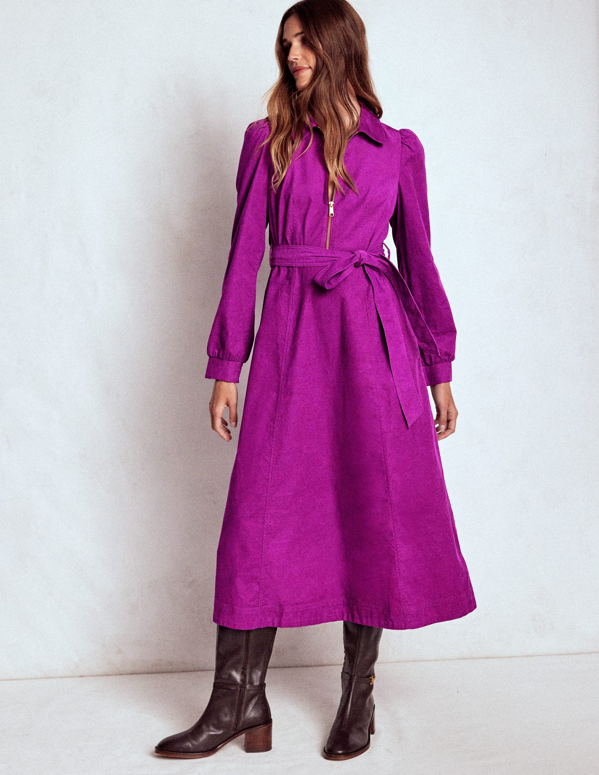 Adelaide Zip Cord Midi Dress-Regal Purple-4