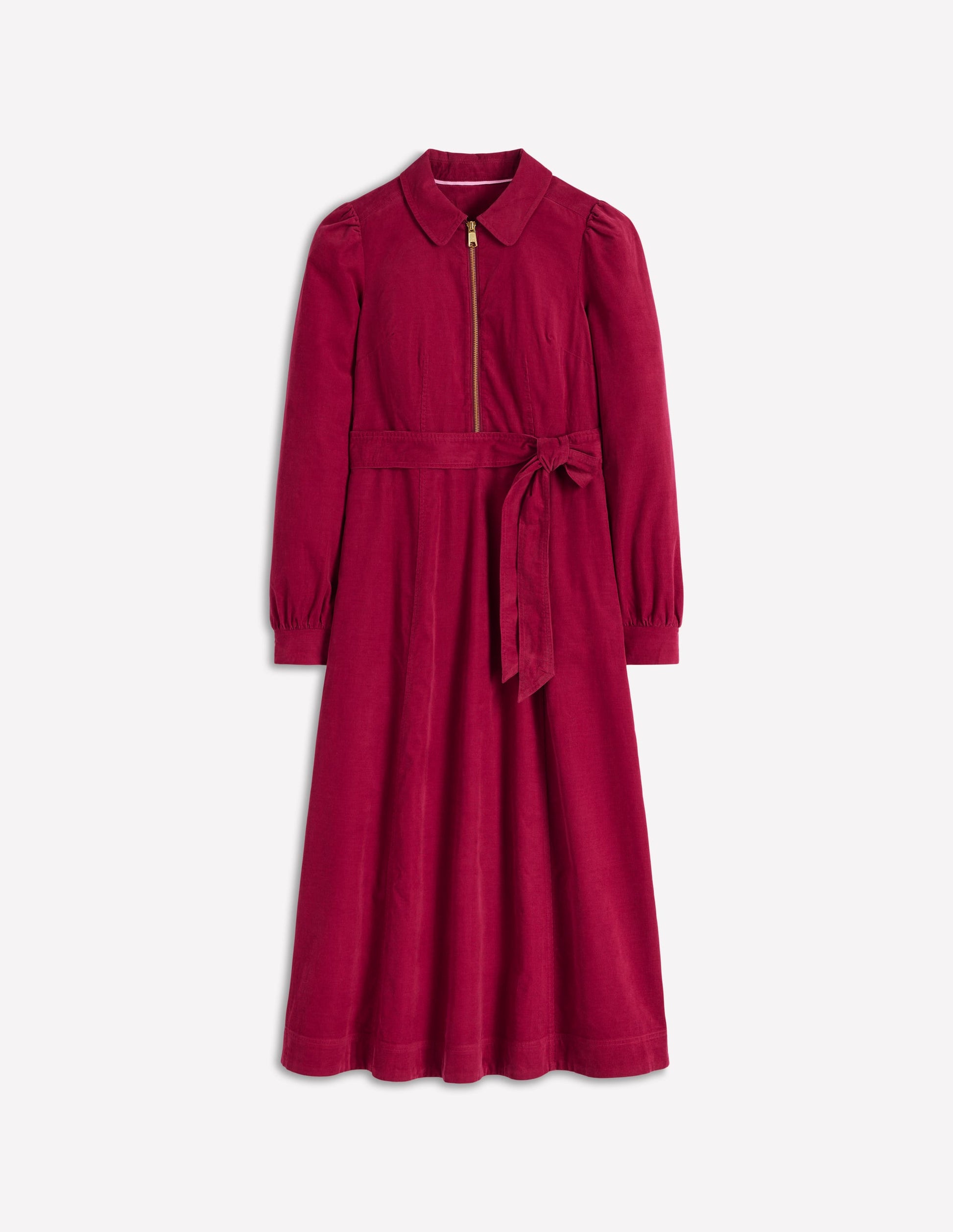 Adelaide Zip Cord Midi Dress-Burgundy Red-6