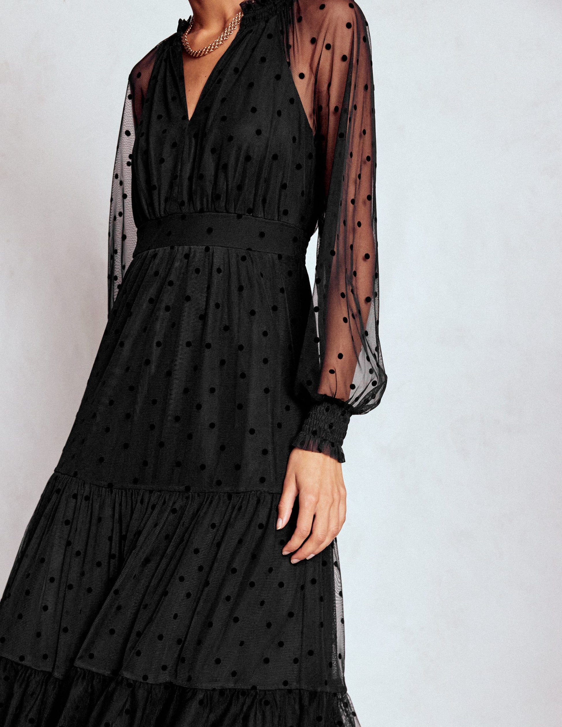 Lucille Tulle Midi Dress-Black | Boden USA Lucille Tulle Midi Dress-Black | Boden USA