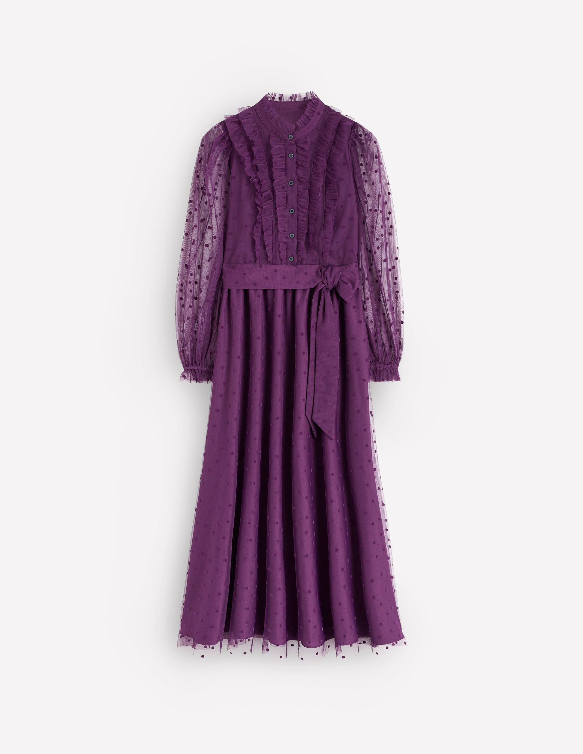 Tulle Ruffle Maxi Dress-Viola Purple | Boden USA Tulle Ruffle Maxi Dress-Viola Purple | Boden USA