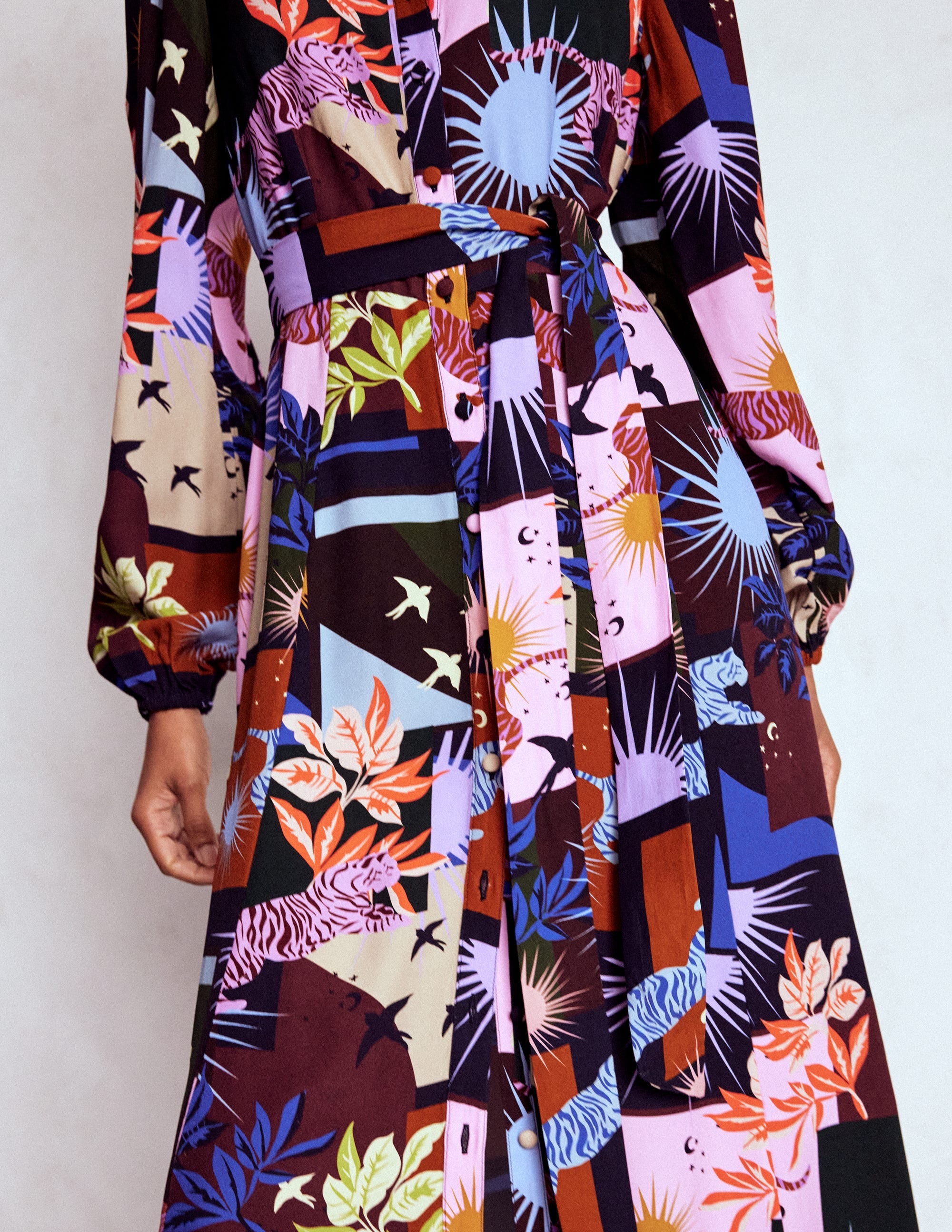 Mae Occasion Maxi Shirt Dress-Multi, Cosmic Savanna - Image 2