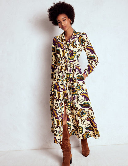 Clara Cord Midi Dress-Multi, Ornate Meadow-4