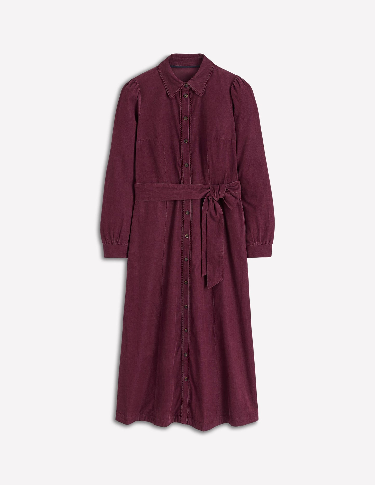 Clara Cord Midi Dress-Dark Cherry