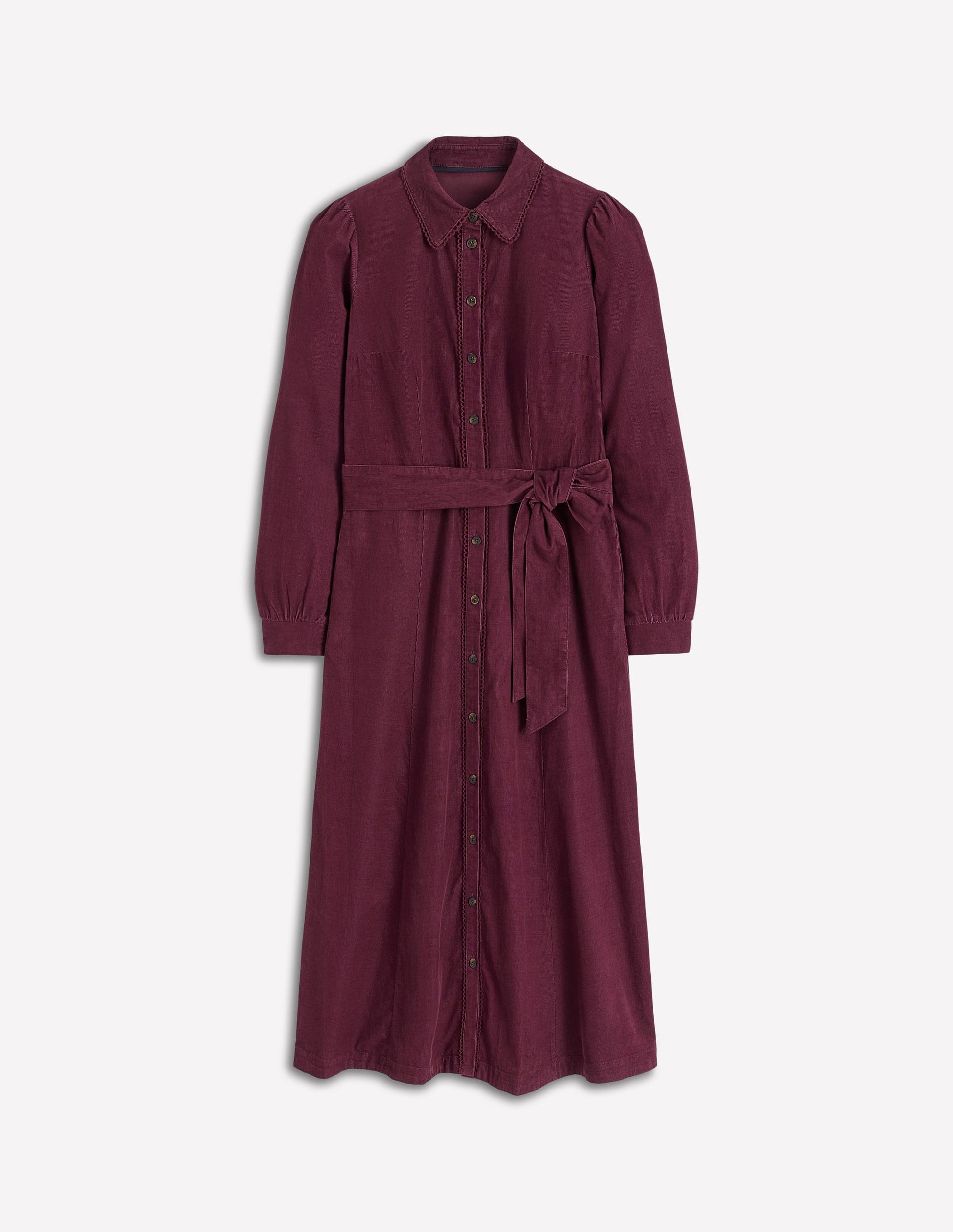 Clara Cord Midi Dress-Dark Cherry-5