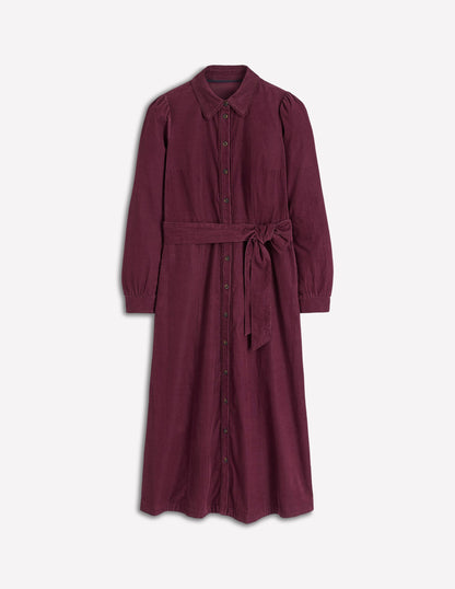 Clara Cord Midi Dress-Dark Cherry-5