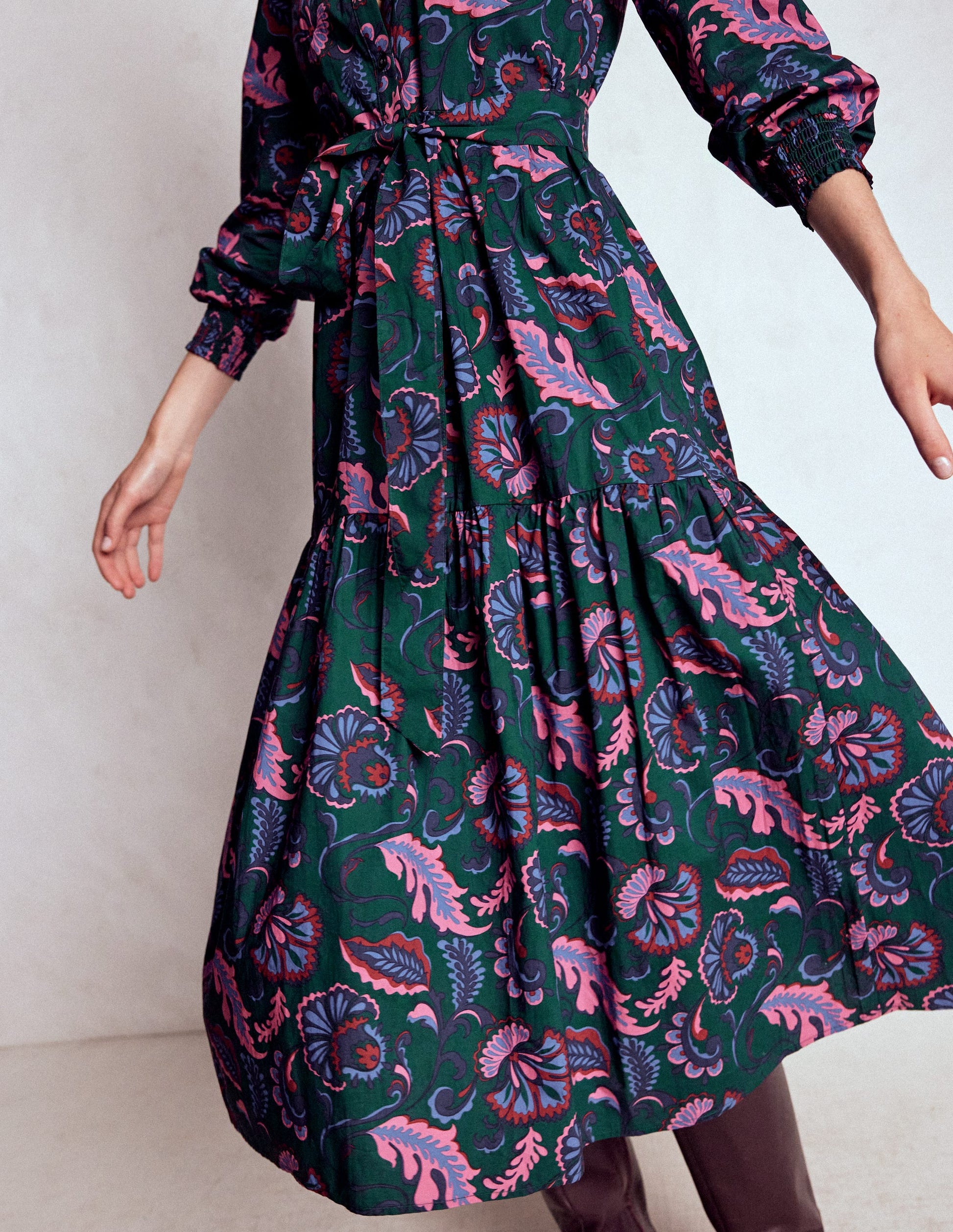 cotton midi night dress Coyuchi, Women's Isla Organic Cotton Night Dress Large Praline Meadow , L, Sustainable Materials
