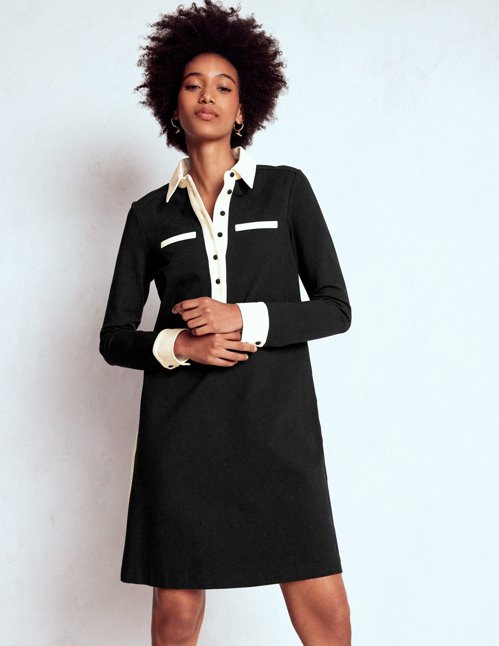 Georgina Ponte Dress-Black & White Georgina Ponte Dress-Black & White