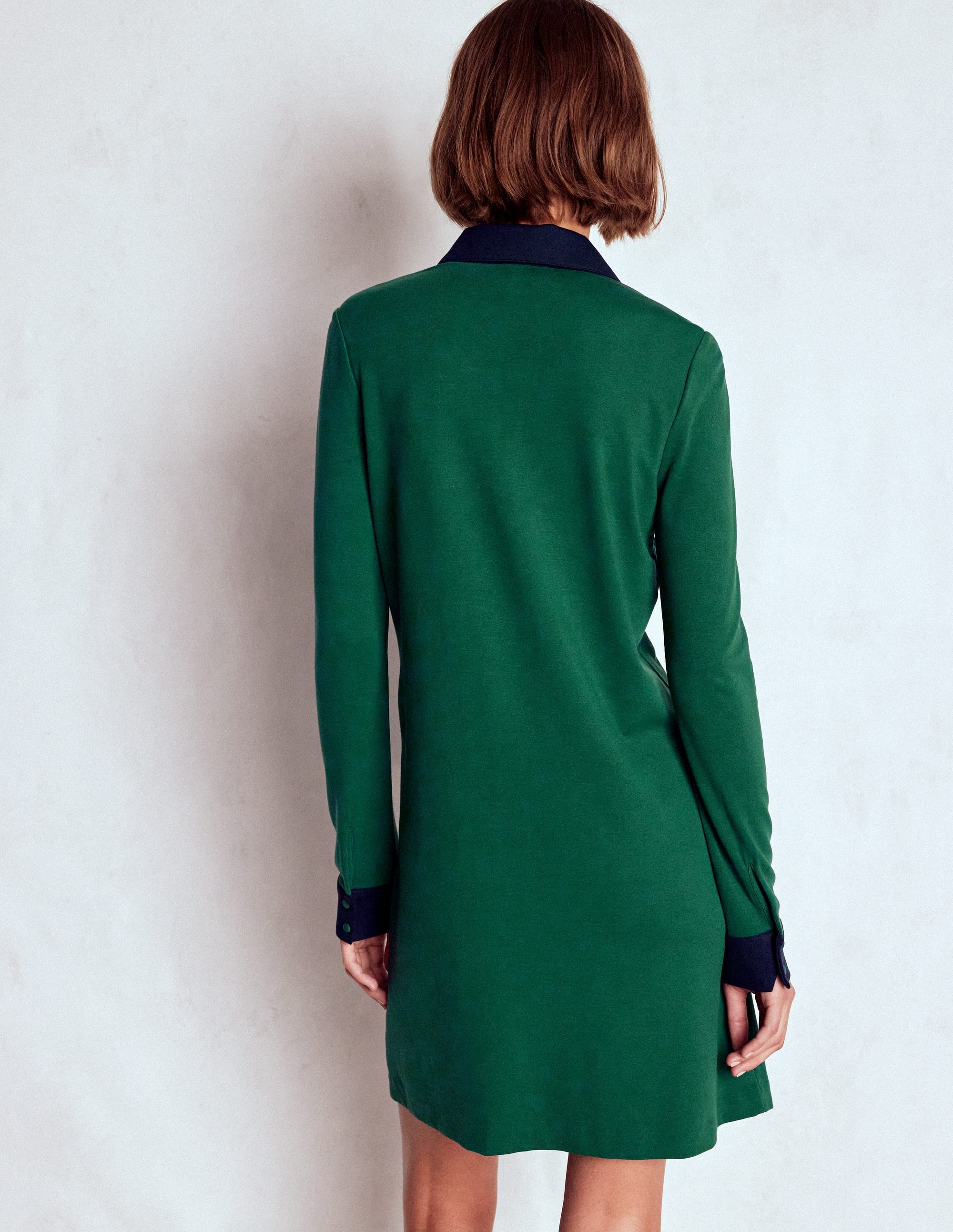 Georgina Ponte Dress-Green and Navy - Image 3