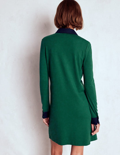 Georgina Ponte Dress-Green and Navy-3