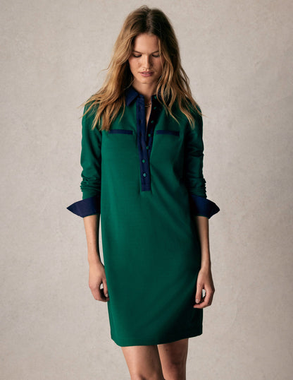 Georgina Ponte Dress-Green and Navy-5