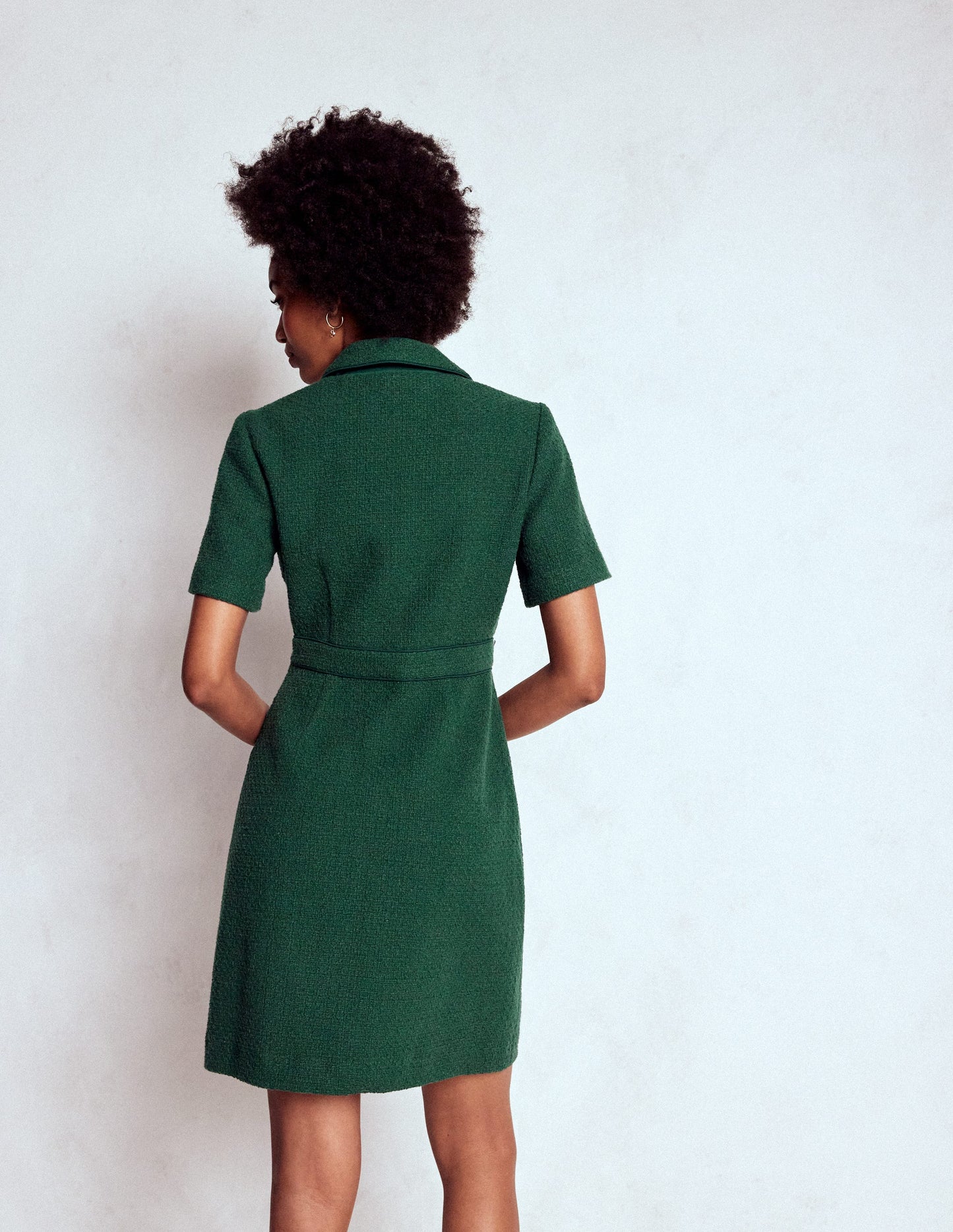 Eda Cotton Shift Dress-Emerald Night