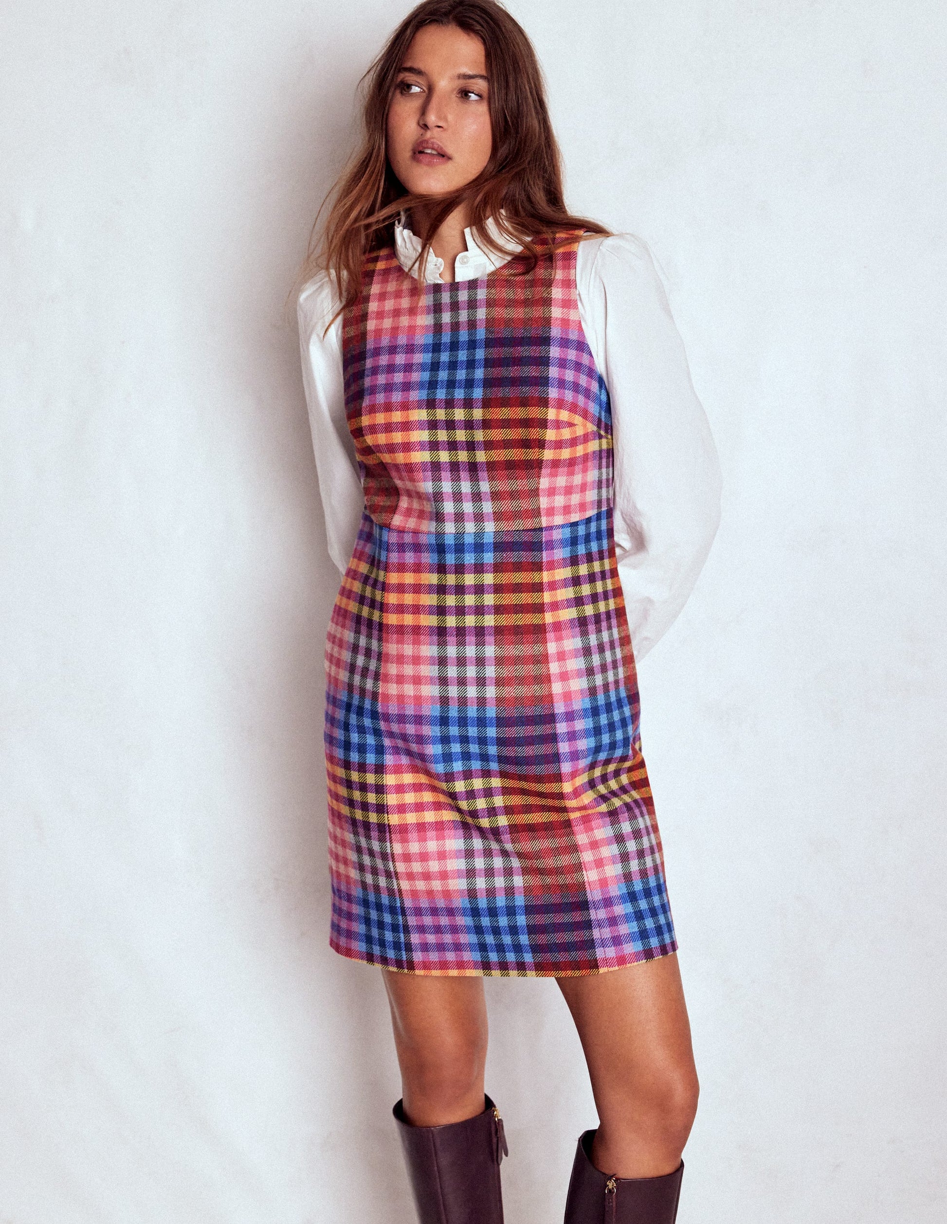 Annie Check Shift Dress-Rainbow Multigingham-1