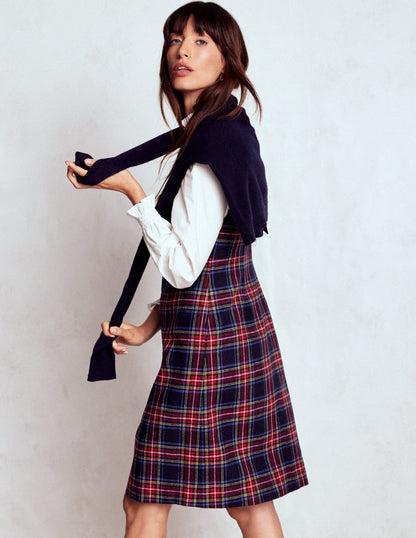 Annie Check Shift Dress-Navy, Green and Red Check-2