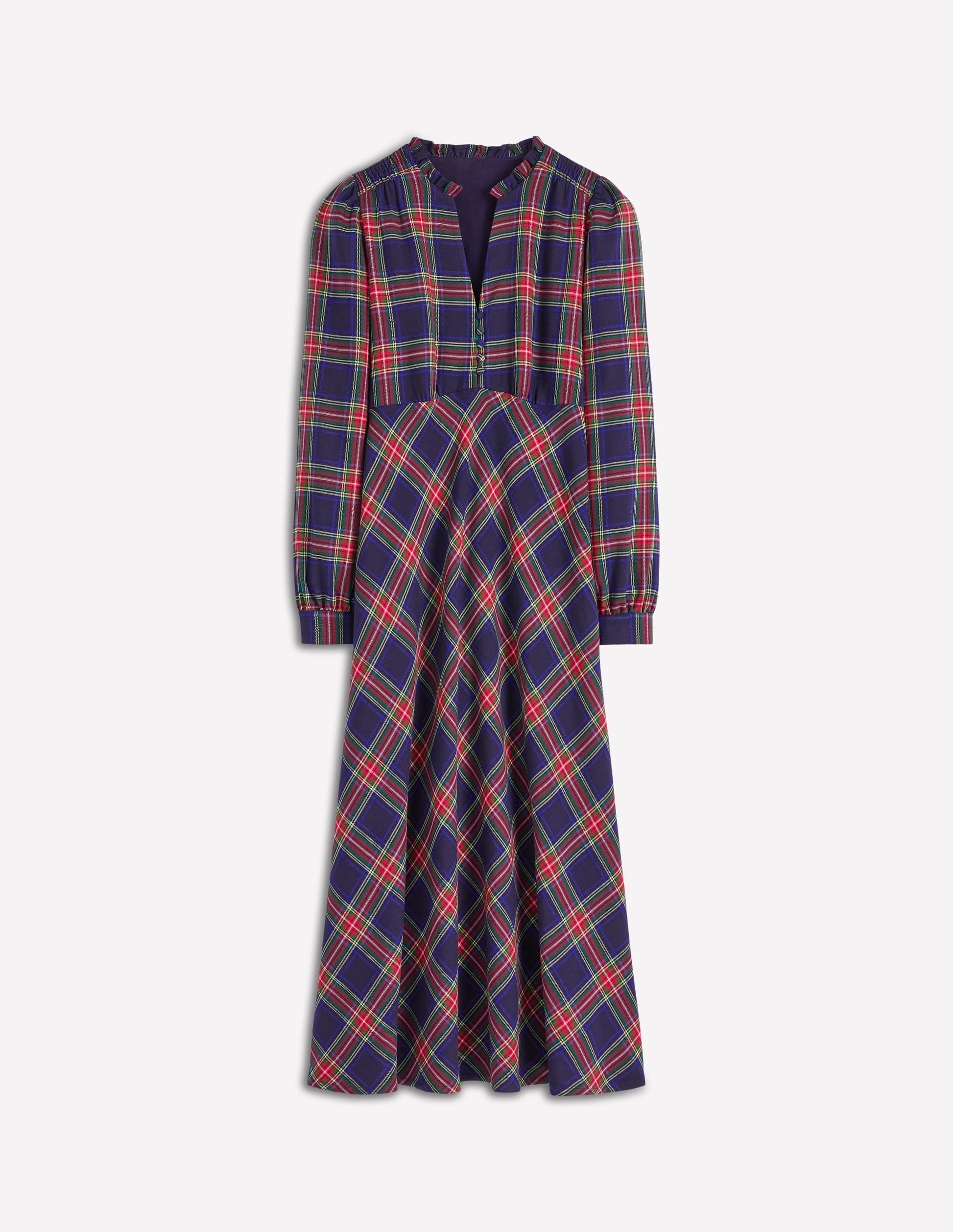 Cassie Check Tea Dress-Navy, Green and Red Check-6
