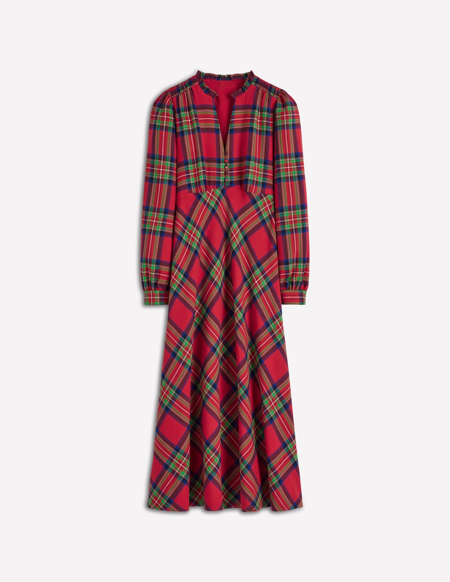 Cassie Check Tea Dress-Red, Blue and Green Check