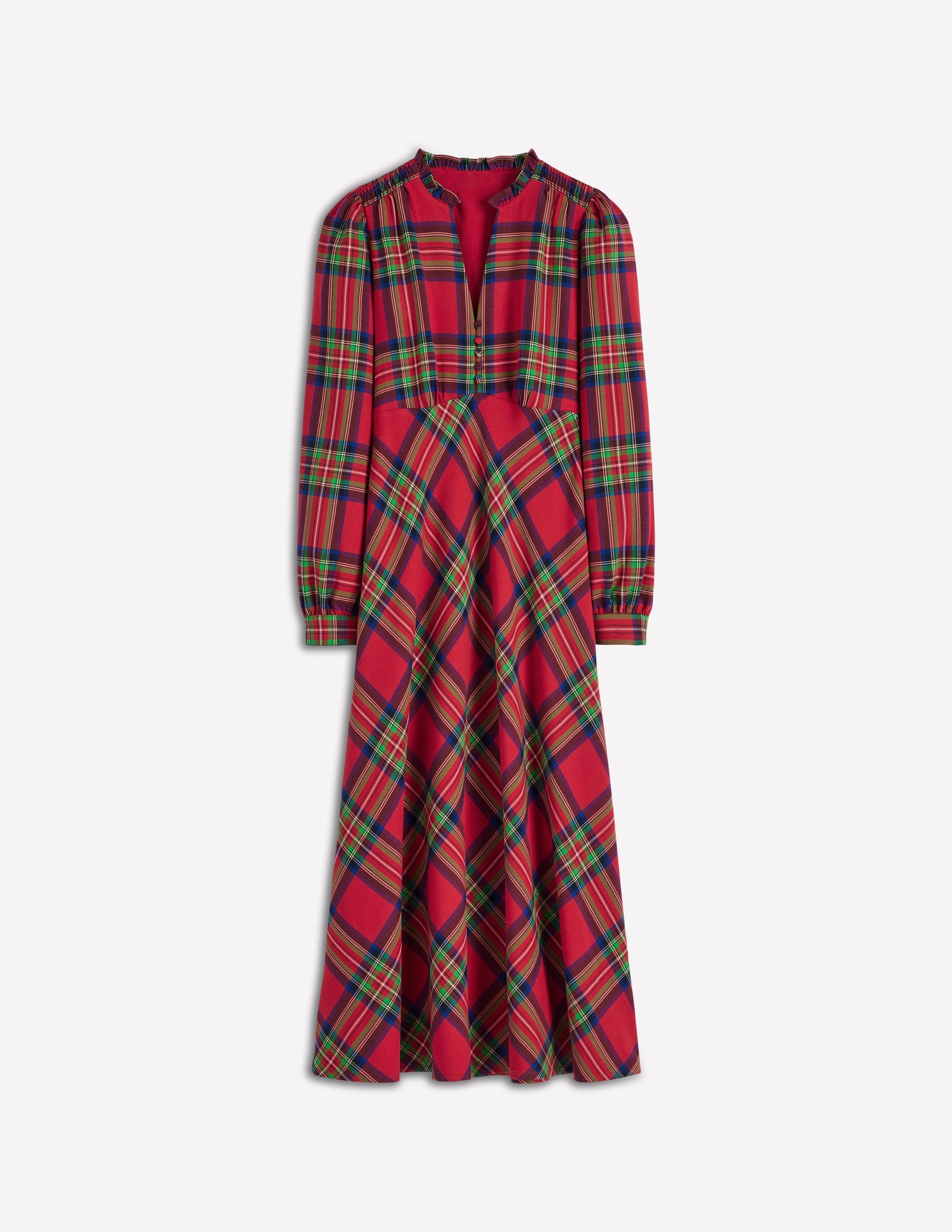 Cassie Check Tea Dress-Red, Blue and Green Check-7