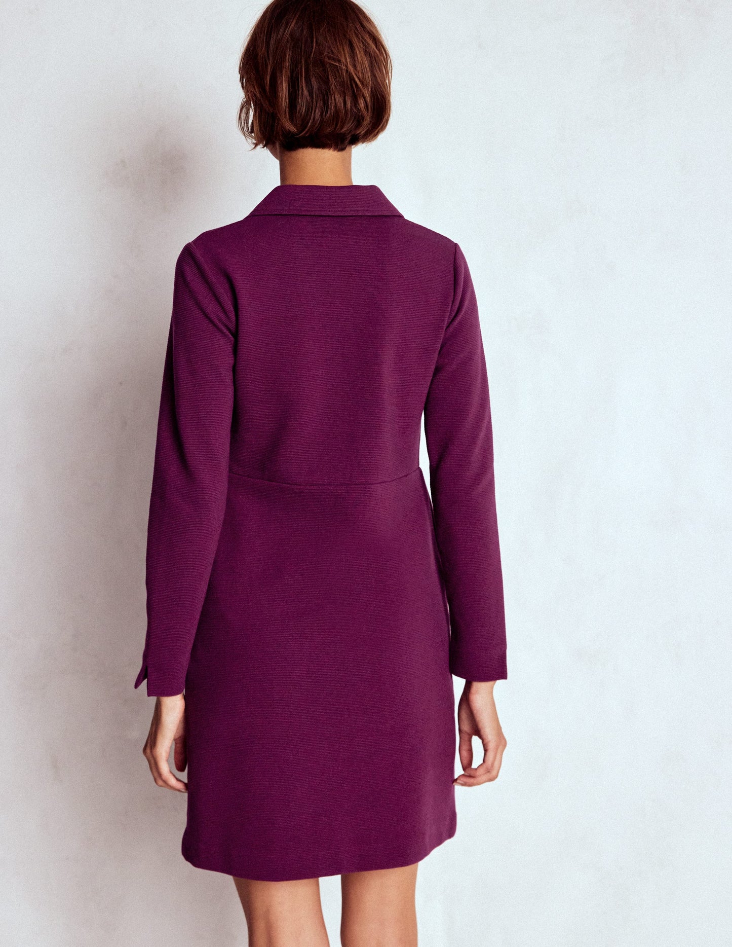 Cam Zip-up Ottoman Dress-Plum Jam