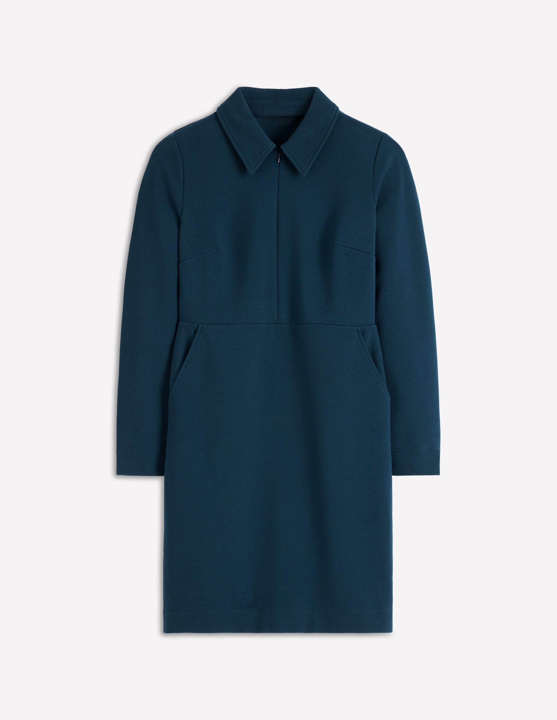 Cam Zip-up Ottoman Dress-Midnight Ocean-6