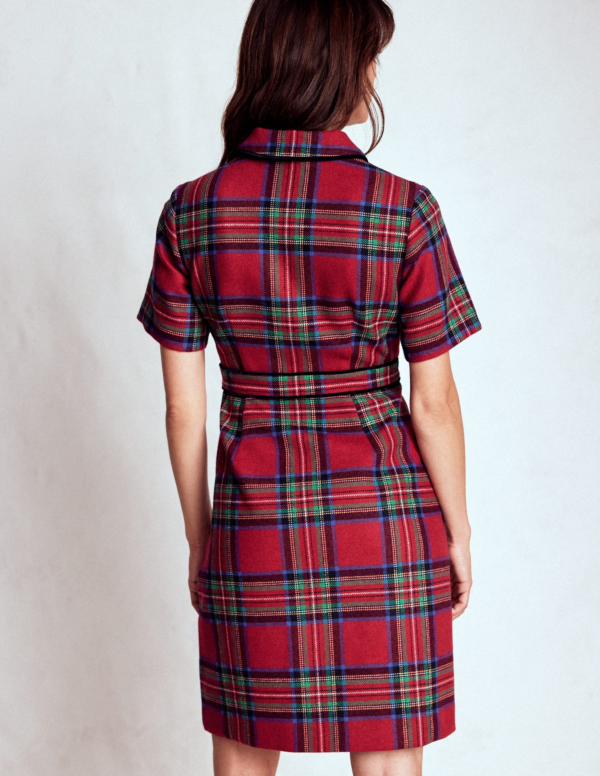 Eda Check Shift Dress-Red, Blue and Green Check-3