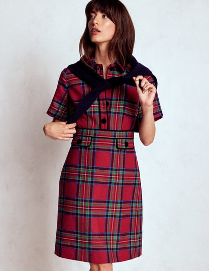 Eda Check Shift Dress-Red, Blue and Green Check-4