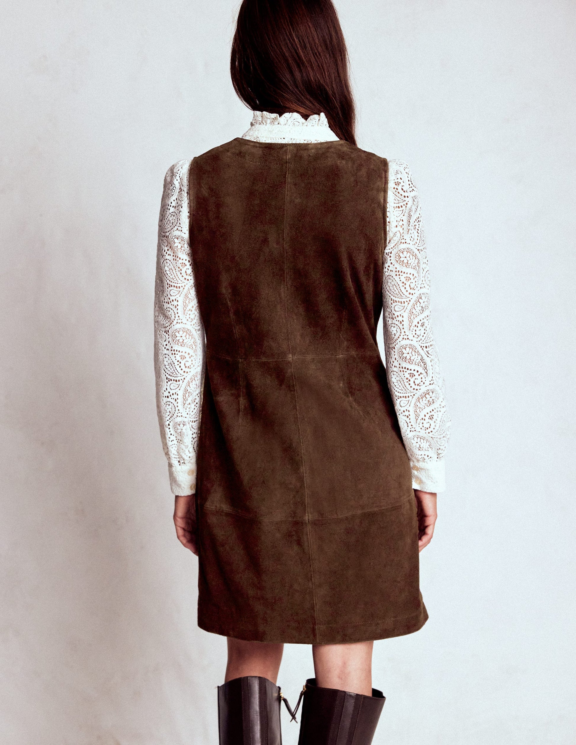 Evelyn Suede Shift Dress-Dark Chocolate | Boden USA Evelyn Suede Shift Dress-Dark Chocolate | Boden USA