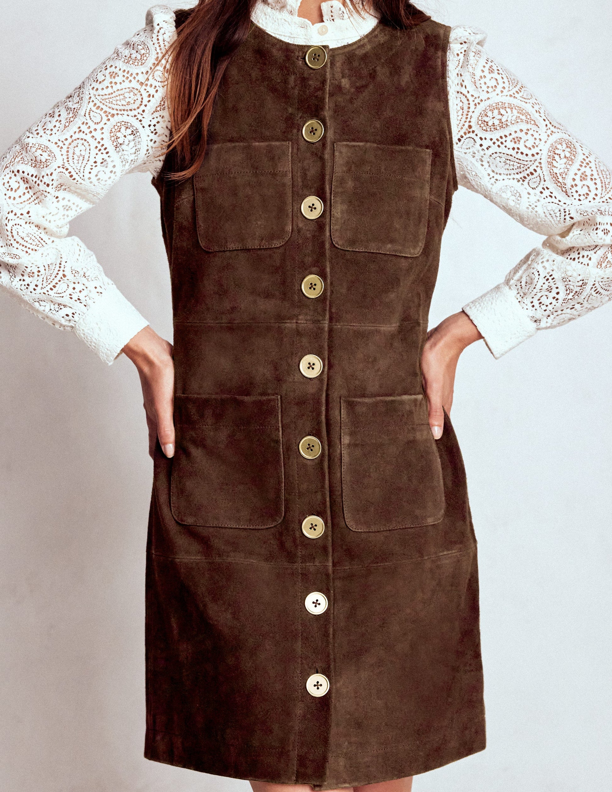 Evelyn Suede Shift Dress-Dark Chocolate Evelyn Suede Shift Dress-Dark Chocolate