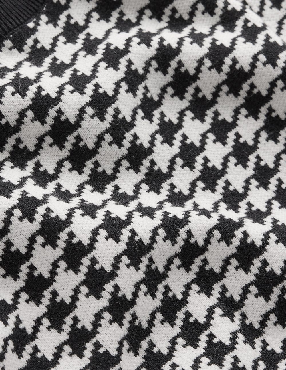 Maria Button Knitted Dress-Black and Ivory Dogstooth-7