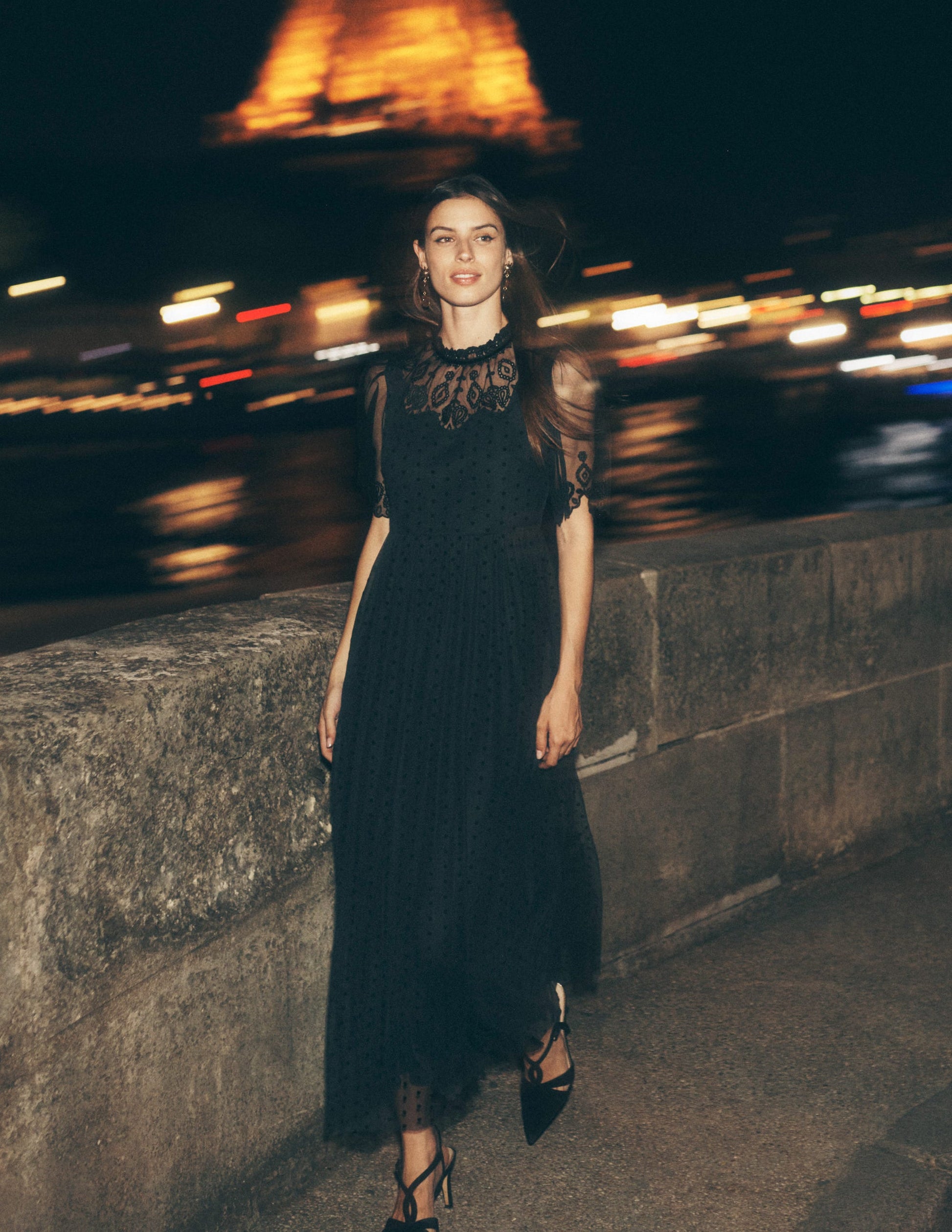 Embroidered Tulle Party Dress-Black | Boden USA Embroidered Tulle Party Dress-Black | Boden USA