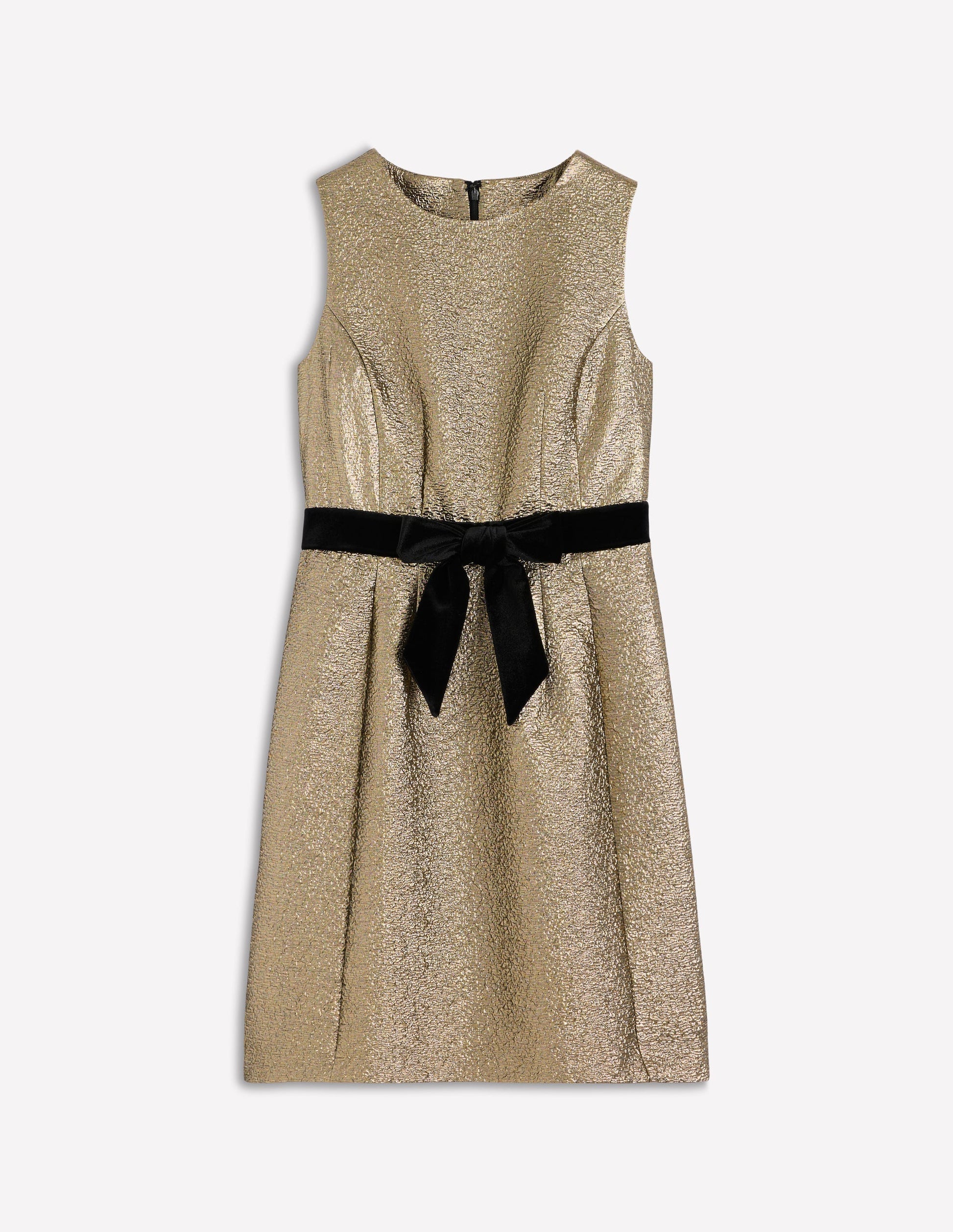 Gold Metallic Shift Dress-Gold Metallic-7
