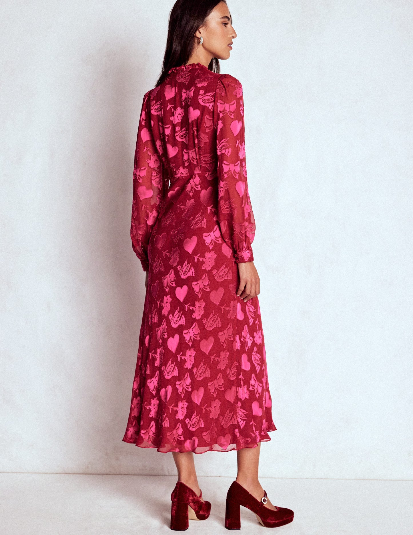 Cassie Devore Midi Tea Dress-Pink Peony, Dainty Medley