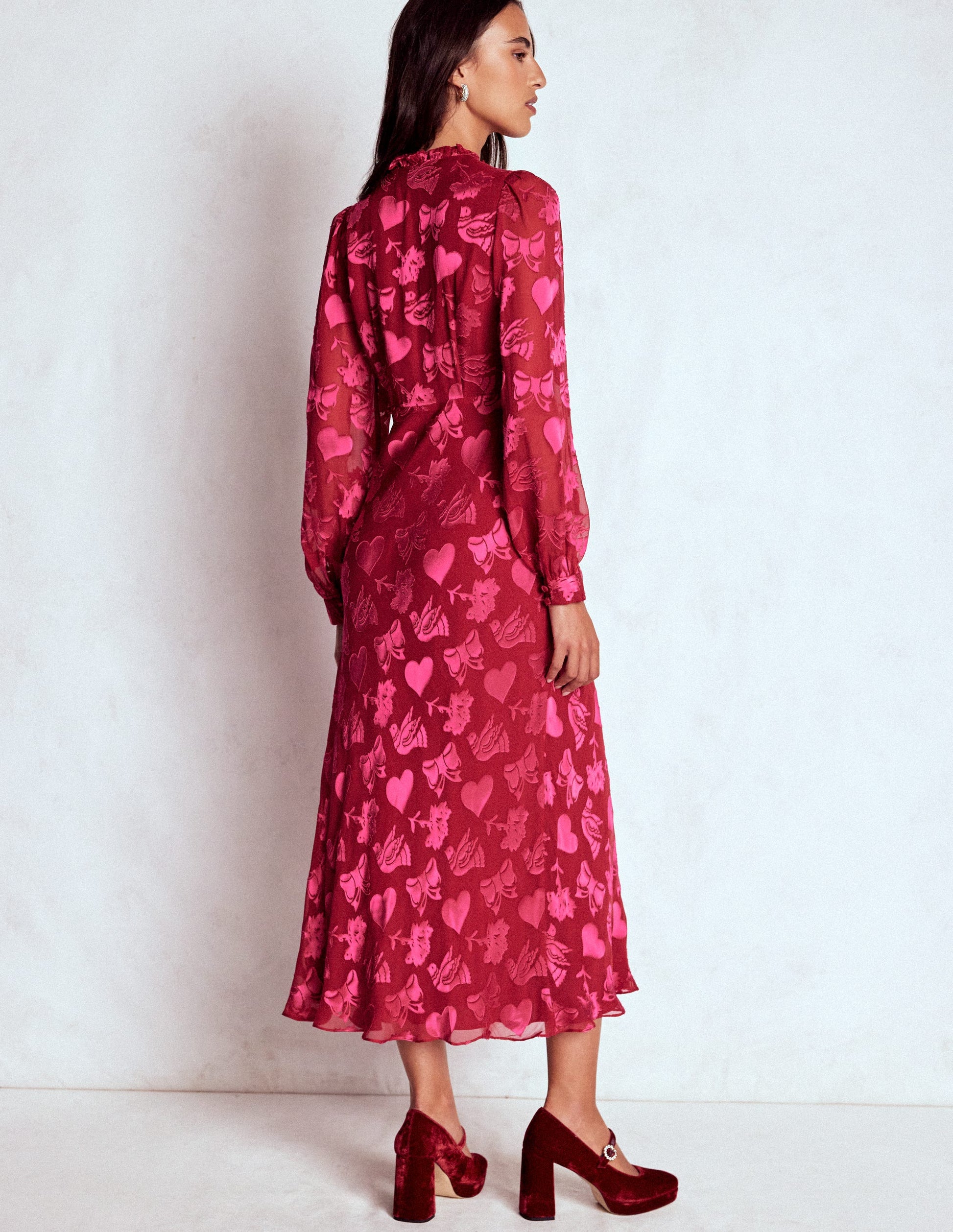 Cassie Devore Midi Tea Dress-Pink Peony, Dainty Medley-3