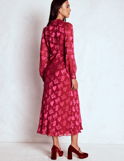 Cassie Devore Midi Tea Dress-Pink Peony, Dainty Medley-3