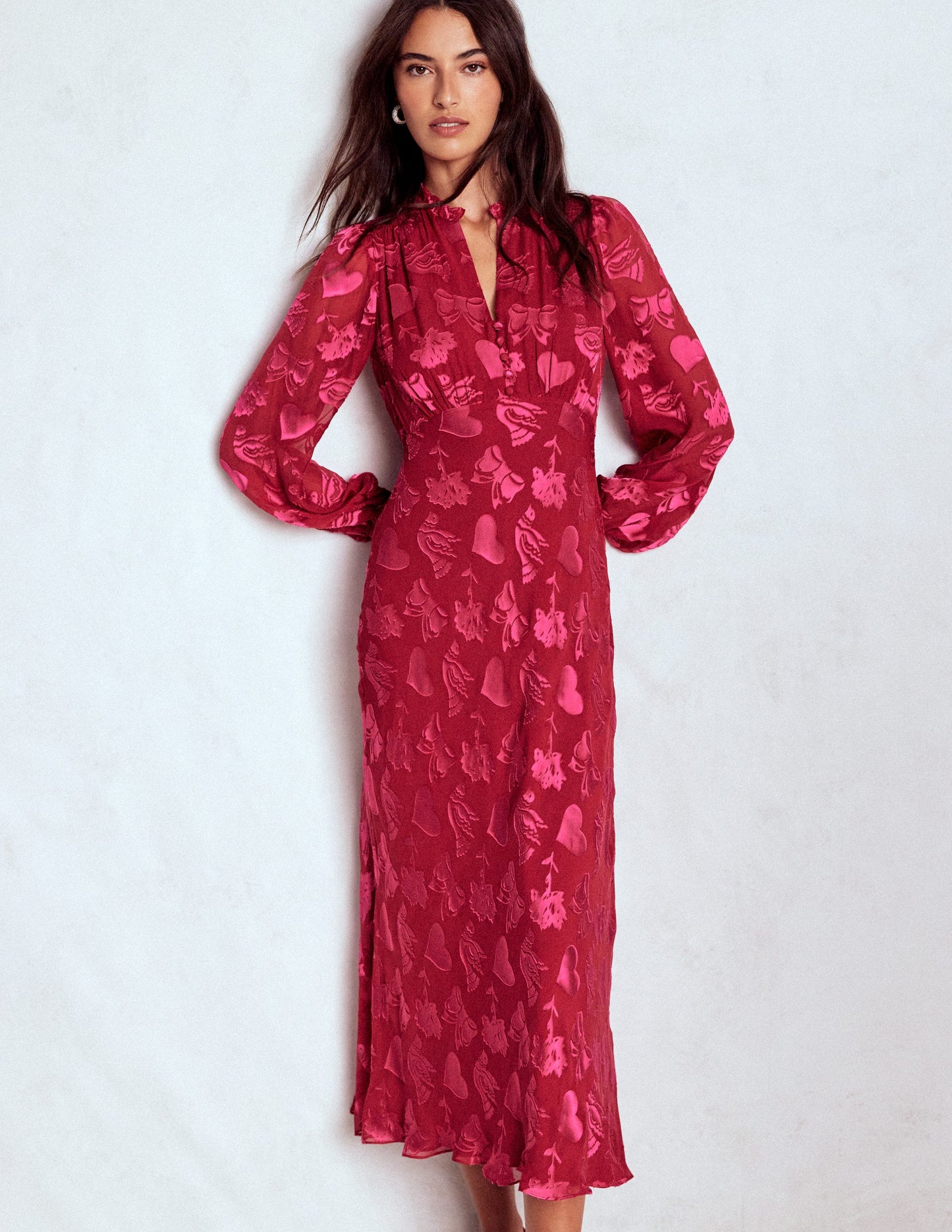 Cassie Devore Midi Tea Dress-Pink Peony, Dainty Medley