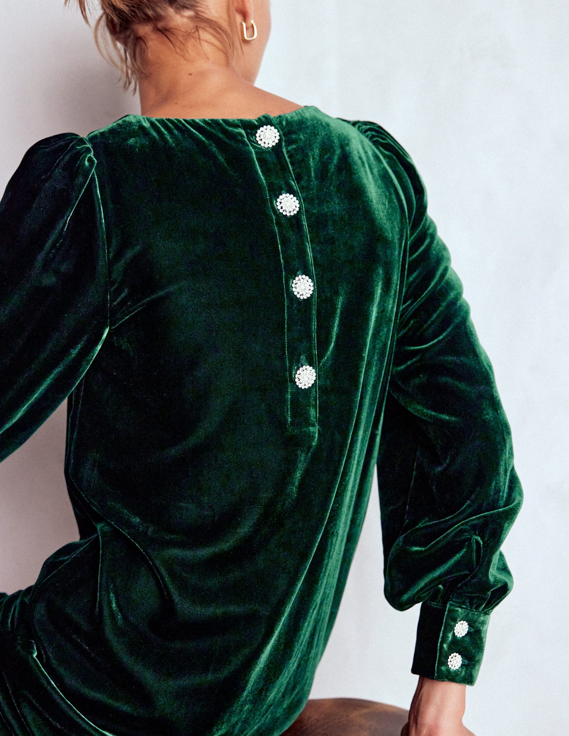 shift dress velvet Estella Velvet Shift Dress-Emerald Night