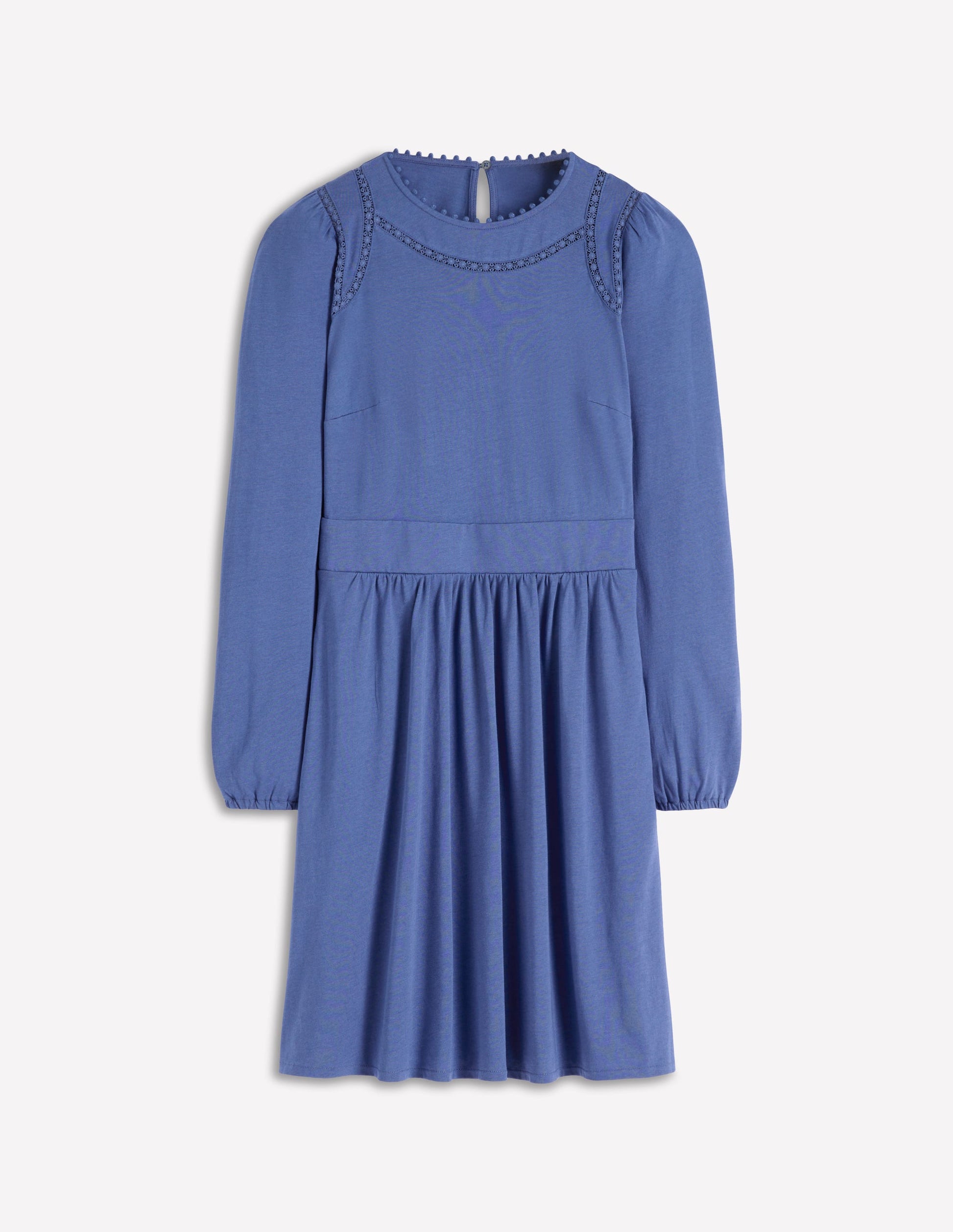 Mila Short Jersey Dress-Denim Blue-5
