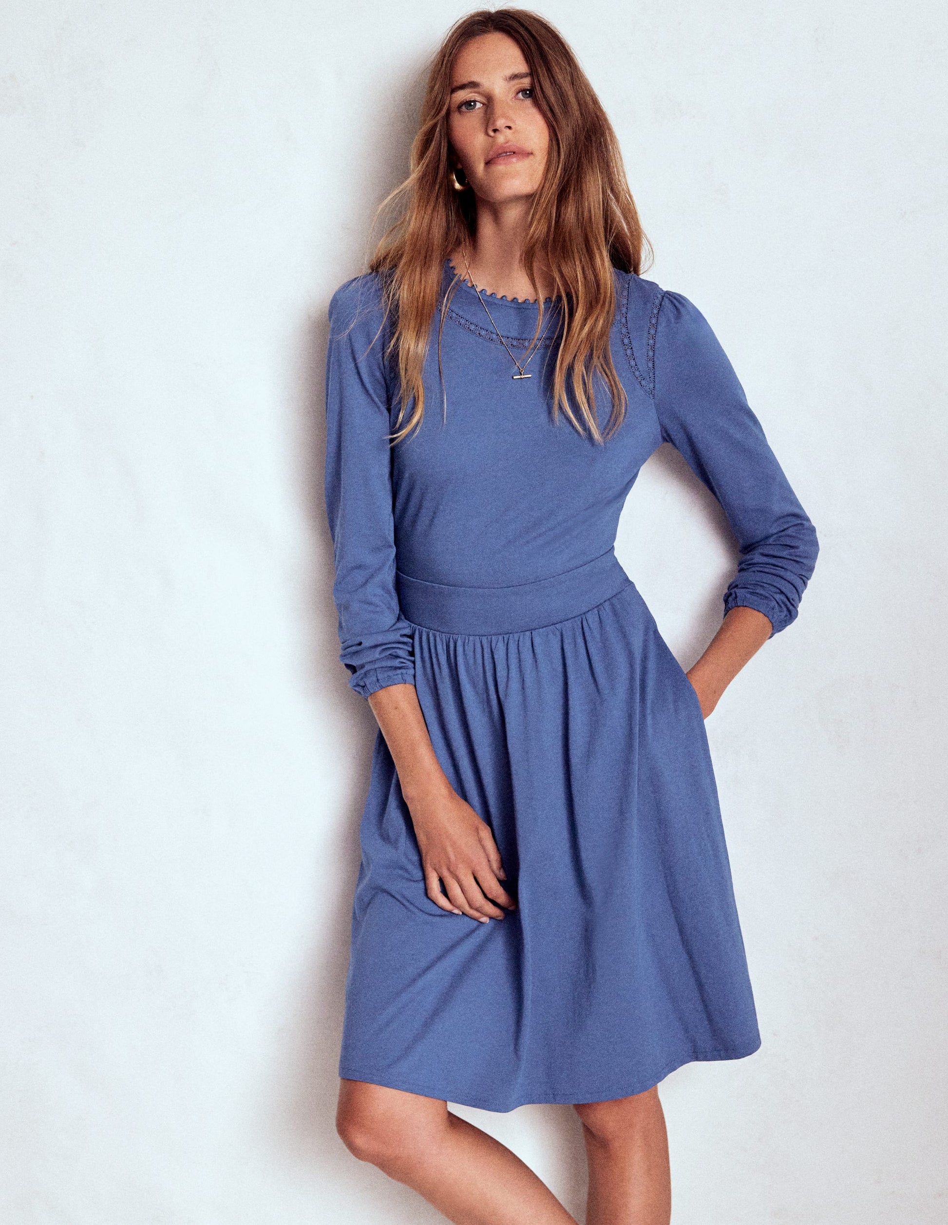 mila denim dress Women's Mila Mermaid Denim Maxi Dress XXS/XS/S/M/L/XL/XXL/Customize Blue Ribbon MEAN BLVD Blue Ribbon / M