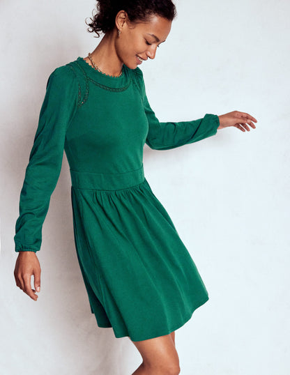 Mila Short Jersey Dress-Emerald Night-3