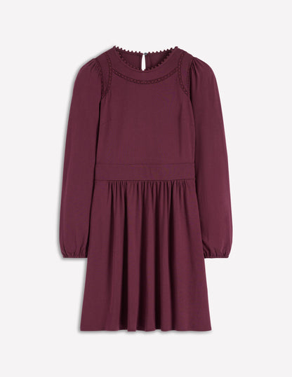 Mila Short Jersey Dress-Dark Cherry-5