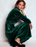 Tilda Velvet Midi Dress-Botanical Garden
