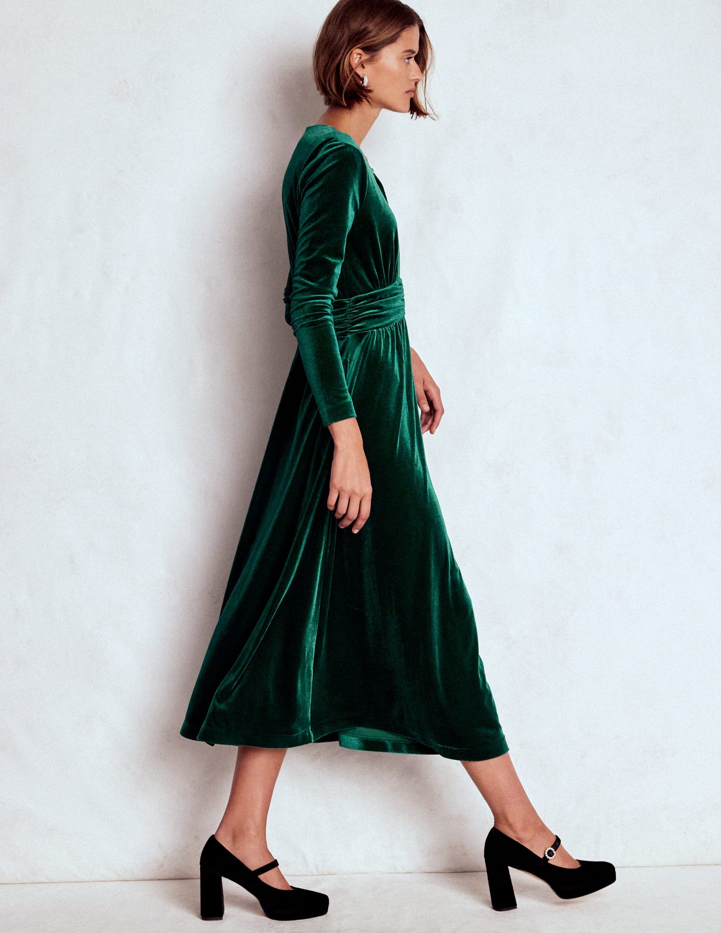 Tilda Velvet Midi Dress-Botanical Garden